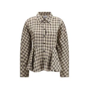 Ganni Beige Cotton Women's Blouse